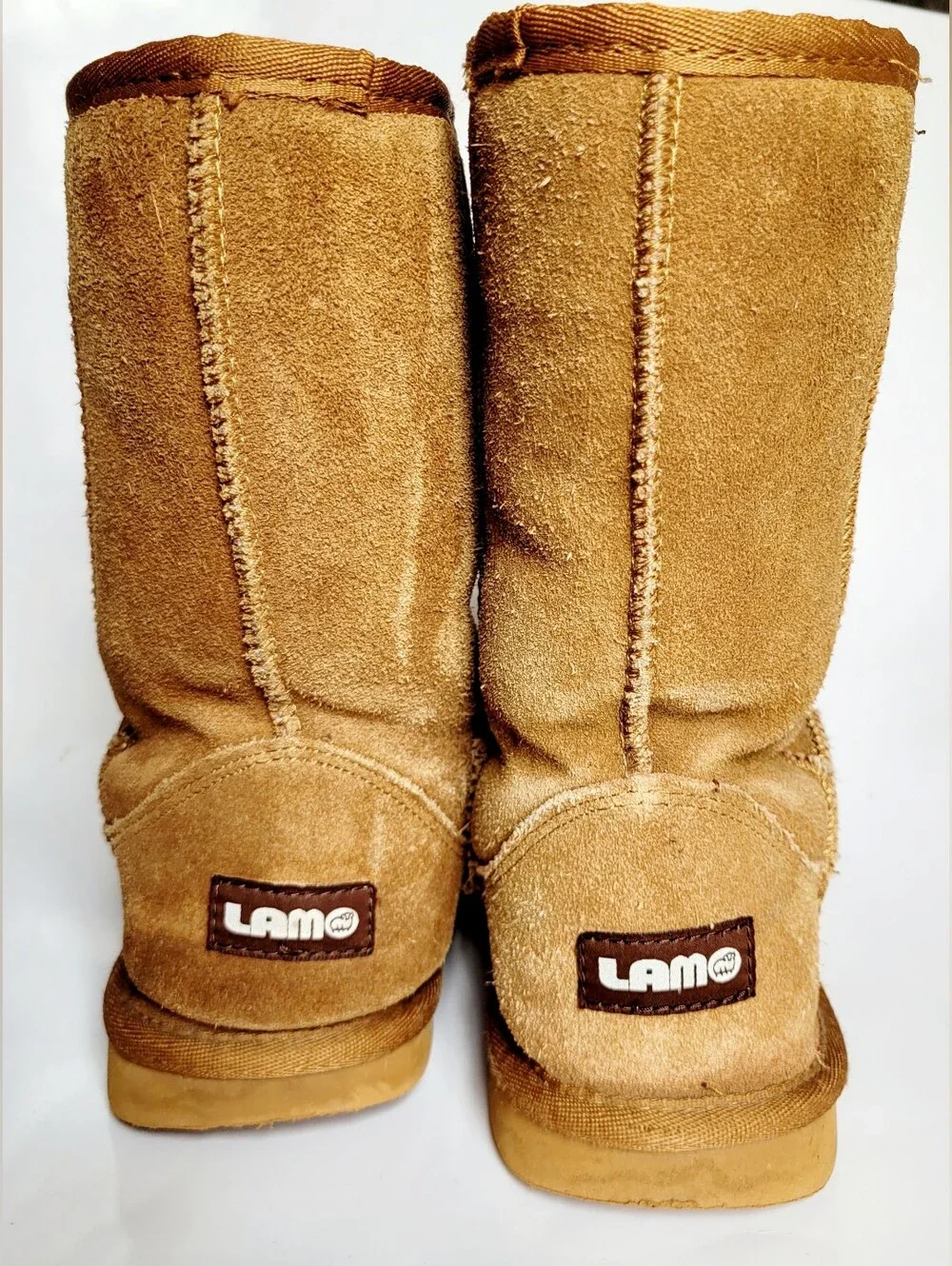 Lamo Sheepskin Chestnut Suede Mid-Calf Winter Boots US 8
